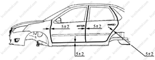 кузовные размеры и зазоры Datsun Mi-Do, кузовные размеры и зазоры Датсун Ми-До