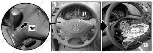 модуль подушки безопасности водителя Mercedes Vito с 2003 года, модуль подушки безопасности водителя Mercedes Viano с 2003 года, модуль подушки безопасности водителя Мерседес Вито с 2003 года, модуль подушки безопасности водителя Мерседес Виано с 2003 года