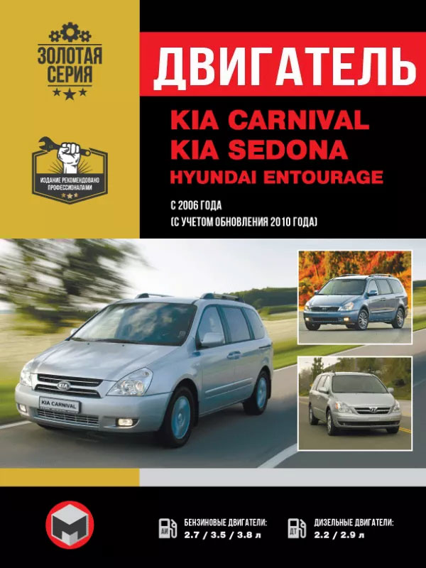 Kia Carnival / Sedona / Hyundai Entourage с 2006 года (+рестайлинг 2010 года), ремонт двигателя в электронном виде