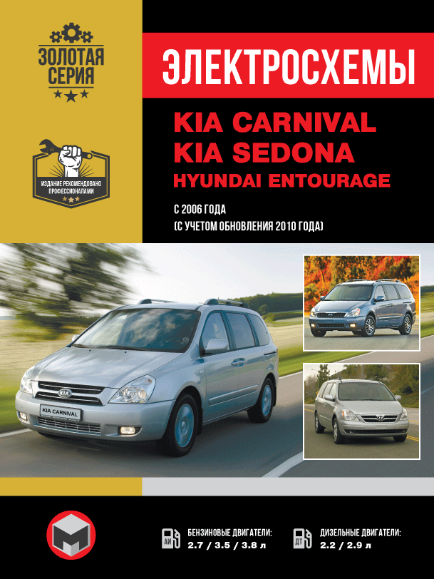 Kia Carnival / Sedona / Hyundai Entourage с 2006 года (+рестайлинг 2010 года), электросхемы в электронном виде