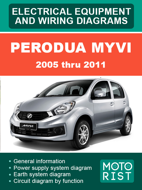 Perodua Myvi с 2005 по 2011 год, электросхемы в электронном виде (на английском языке)