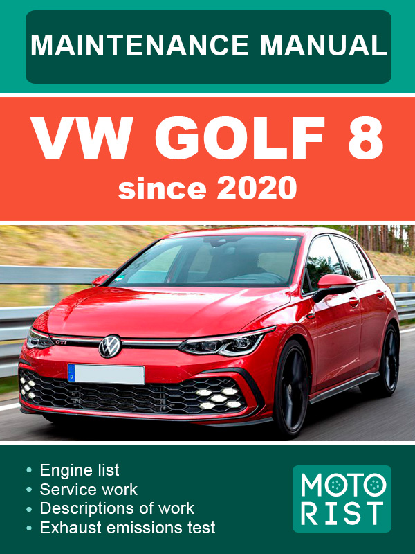 VW Golf 8 since 2020, service and maintenance manual