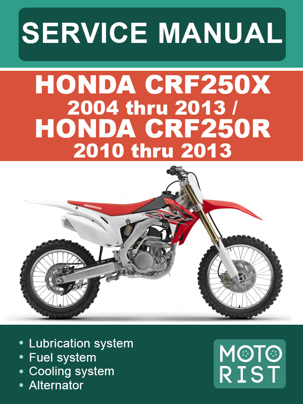 Honda CRF250X 2004 thru 2013 / Honda CRF250R 2010 thru 2013, service e-manual