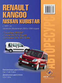 Renault Kangoo / Nissan Kubistar с 1997  года (рестайлинг 2003 и 2005 года), книга по ремонту и каталог деталей в электронном виде