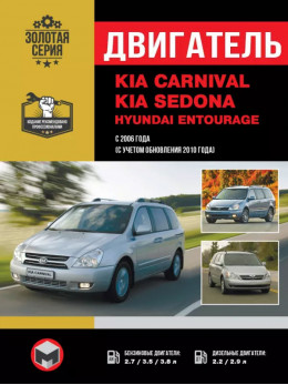 Kia Carnival / Sedona / Hyundai Entourage з 2006 року (+рестайлінг 2010 року), ремонт двигуна у форматі PDF (російською мовою)