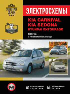 Електросхеми Kia Carnival / Sedona / Hyundai Entourage з 2006 року (+рестайлінг 2010 року) у форматі PDF (російською мовою)