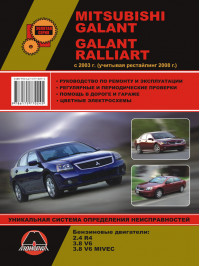 Mitsubishi Galant / Mitsubishi Galant Ralliart з 2003 року (з огляду на рестайлінг 2008 року), керівництво з ремонту у форматі PDF (російською мовою)