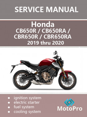 Книга по ремонту и эксплуатации мотоцикла Honda CB650R / CB650RA / CBR650R / CBR650RA с 2019 по 2020 год в формате PDF (на английском языке)