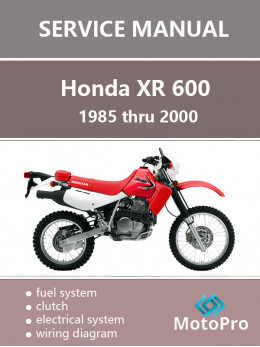 Мотоцикл Honda XR 600 с 1985 по 2000 год, руководство по ремонту и эксплуатации в электронном виде (на английском языке)