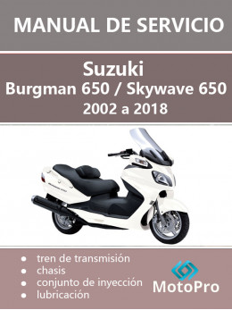 Скутер Suzuki Burgman 650 / Skywave 650 c 2002 по 2018 год, руководство по ремонту и эксплуатации в электронном виде (на испанском языке)
