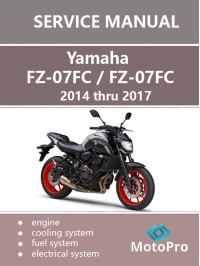 Мотоцикл Yamaha FZ-07FC / FZ-07FC с 2014 по 2017 год, руководство по ремонту и эксплуатации в электронном виде (на английском языке)
