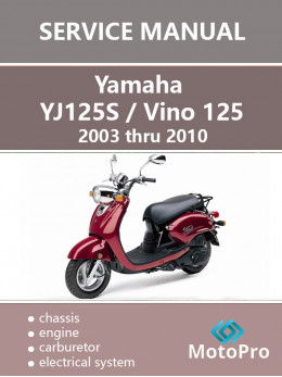 Скутер Yamaha YJ125S / Vino 125 з 2003 по 2010 рік, керівництво з ремонту у форматі PDF (англійською мовою)