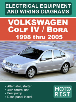 Volkswagen Colf IV / Bora с 1998 по 2005 год, электрооборудование и электросхемы в электронном виде (на английском языке)