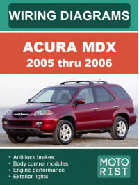 Acura MDX с 2005 по 2006 год, цветные электросхемы в электронном виде (на английском языке)