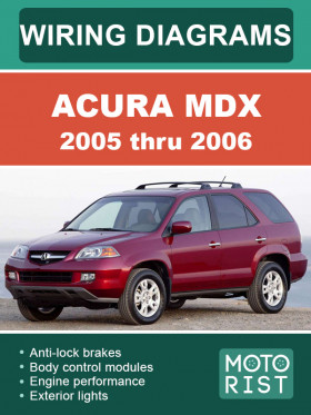 Цветные электросхемы Acura MDX с 2005 по 2006 год в формате PDF (на английском языке)