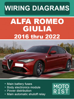 Alfa Romeo Giulia з 2016 по 2022 рік, кольорові електросхеми у форматі PDF (англійською мовою)