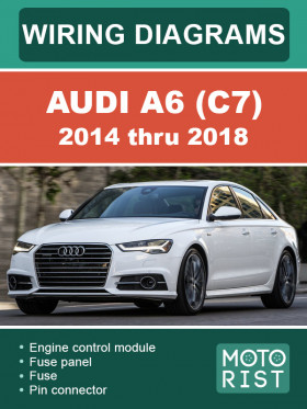 Цветные электросхемы Audi A6 (C7) с 2014 по 2018 год в формате PDF (на английском языке)