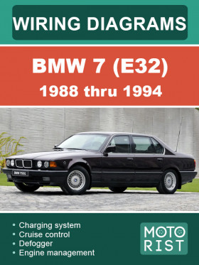 Электросхемы BMW 7 (E32) с 1988 по 1994 год в формате PDF (на английском языке)