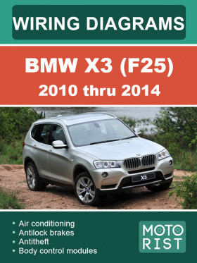 Электросхемы BMW X3 (F25) с 2010 по 2014 год в формате PDF (на английском языке)