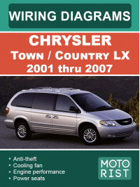 Chrysler Town / Country LX с 2001 по 2007 год, цветные электросхемы в электронном виде (на английском языке)