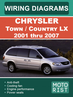 Цветные электросхемы Chrysler Town / Country LX с 2001 по 2007 год в формате PDF (на английском языке)