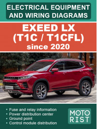 Exeed LX (T1C / T1CFL) с 2020 года, электрооборудование и цветные электросхемы в электронном виде (на английском языке)