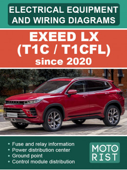 Exeed LX (T1C / T1CFL) с 2020 года, электрооборудование и цветные электросхемы в электронном виде (на английском языке)