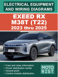 EXEED RX M38T (T22) с 2023 по 2025 год, электрооборудование и цветные электросхемы в электронном виде (на английском языке)