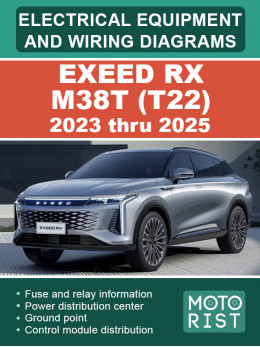 EXEED RX M38T (T22) с 2023 по 2025 год, электрооборудование и цветные электросхемы в электронном виде (на английском языке)