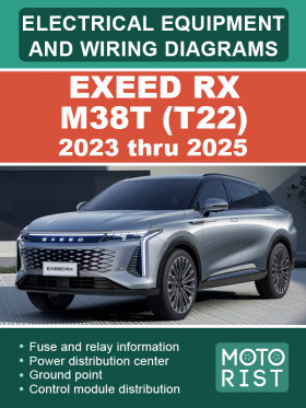 Электрооборудование и цветные электросхемы EXEED RX M38T (T22) с 2023 по 2025 год в формате PDF (на английском языке)