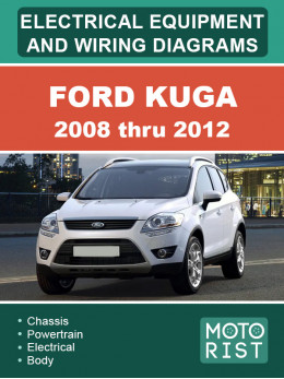 Ford Kuga с 2008 по 2012 год, электрооборудование и цветные электросхемы в электронном виде (на английском языке)