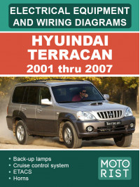 Hyuindai Terracan с 2001 по 2007 год, электрооборудование и электросхемы в электронном виде (на английском языке)