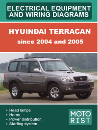 Hyuindai Terracan с 2004 и 2005 годов, электрооборудование и электросхемы в электронном виде (на английском языке)