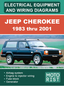 Jeep Cherokee з 1983 по 2001 рік, електрообладнання та електросхеми у форматі PDF (англійською мовою)