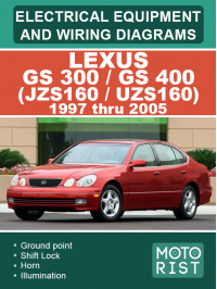 Lexus GS 300 / GS 400 (JZS160 / UZS160) с 1997 по 2005 год, электрооборудование и цветные электросхемы в электронном виде (на английском языке)