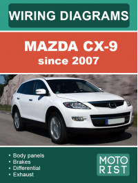 Mazda CX-9 с 2007 года, цветные электросхемы в электронном виде (на английском языке)