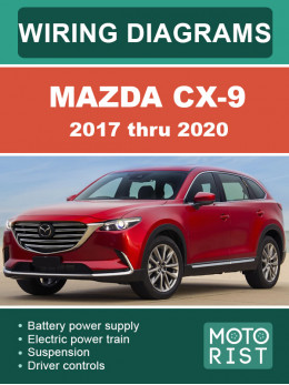 Mazda CX-9 з 2017 по 2020 рік, кольорові електросхеми у форматі PDF (англійською мовою)