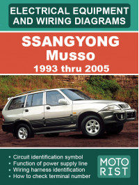 SsangYong Musso с 1993 по 2005 год, электрооборудование и электросхемы в электронном виде (на английском языке)