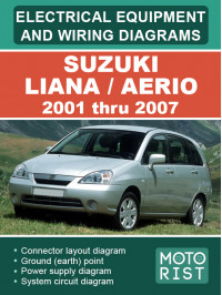 Suzuki Liana / Aerio с 2001 по 2007 год, электрооборудование и цветные электросхемы в электронном виде (на английском языке)