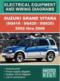 Suzuki Grand Vitara (SQ416 / SQ420 / SQ625) с 2002 по 2006 год, электрооборудование и электросхемы в электронном виде (на английском языке)