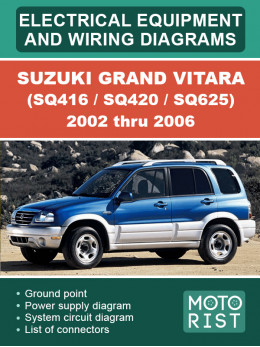 Suzuki Grand Vitara (SQ416 / SQ420 / SQ625) з 2002 по 2006 рік, електрообладнання та електросхеми у форматі PDF (англійською мовою)