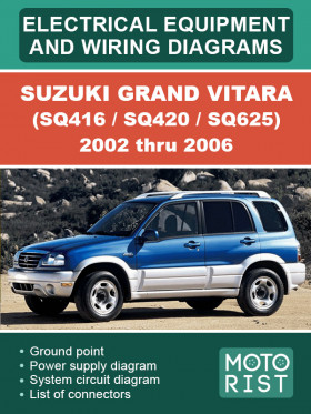 Электрооборудование и электросхемы Suzuki Grand Vitara (SQ416 / SQ420 / SQ625) с 2002 по 2006 год в формате PDF (на английском языке)