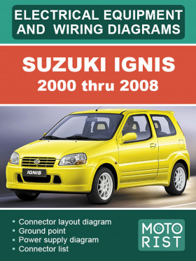 Электрооборудование и электросхемы Suzuki Ignis c 2000 по 2008 год в формате PDF (на английском языке)