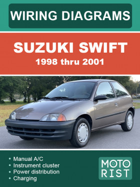 Электросхемы Suzuki Swift с 1998 по 2001 год в формате PDF (на английском языке)