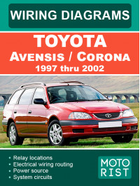 Toyota Avensis / Corona с 1997 по 2002 год, электросхемы в электронном виде (на английском языке)