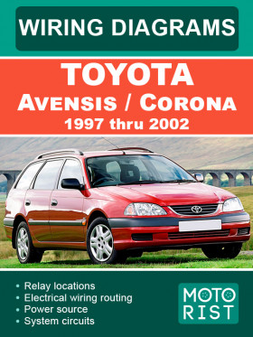 Электросхемы Toyota Avensis / Corona с 1997 по 2002 год в формате PDF (на английском языке)