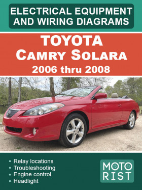Электрооборудование и цветные электросхемы Toyota Camry Solara с 2006 по 2008 год в формате PDF (на английском языке)