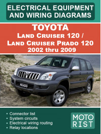 Toyota Land Cruiser 120 / Land Cruiser Prado 120 с 2002 по 2009 год, электрооборудование и цветные электросхемы в электронном виде (на английском языке)