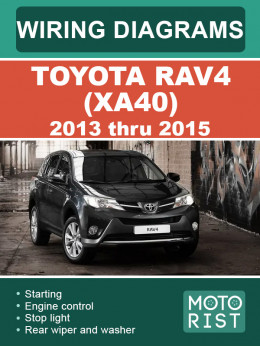 Toyota RAV4 (XA40) з 2013 по 2015 рік, електросхеми у форматі PDF (англійською мовою)