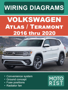 Volkswagen Atlas / Teramont с 2016 по 2020 год, цветные электросхемы в электронном виде (на английском языке)